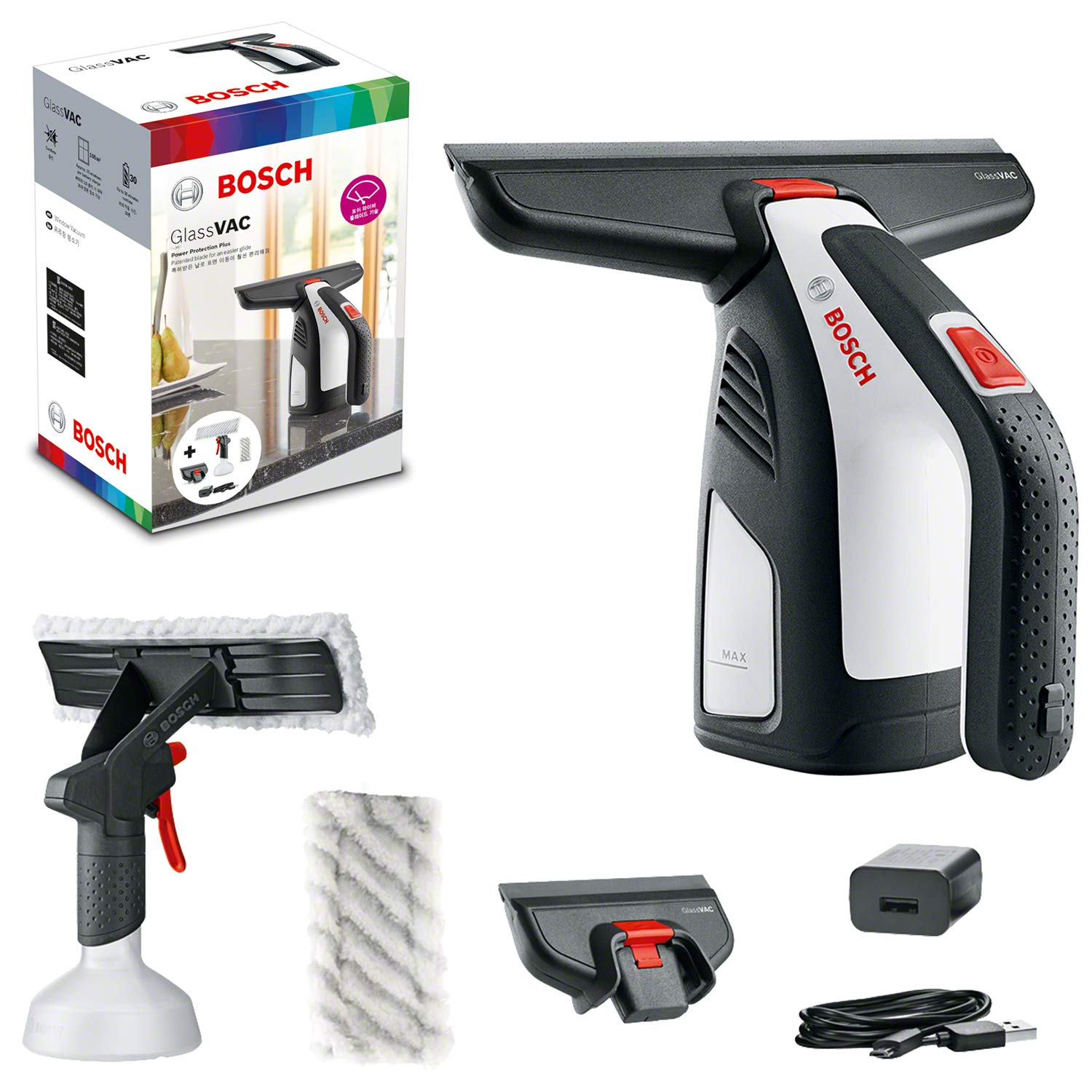 Bosch Home and Garden 06008B7000 Lavavetri Aspiragocce Elettrico a Batteria,