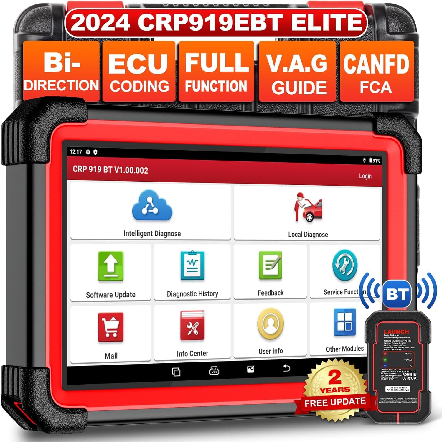 LAUNCH CRP919E BT Bluetooth OBD2 Scanner Diagnosi Auto per Sistema Completo