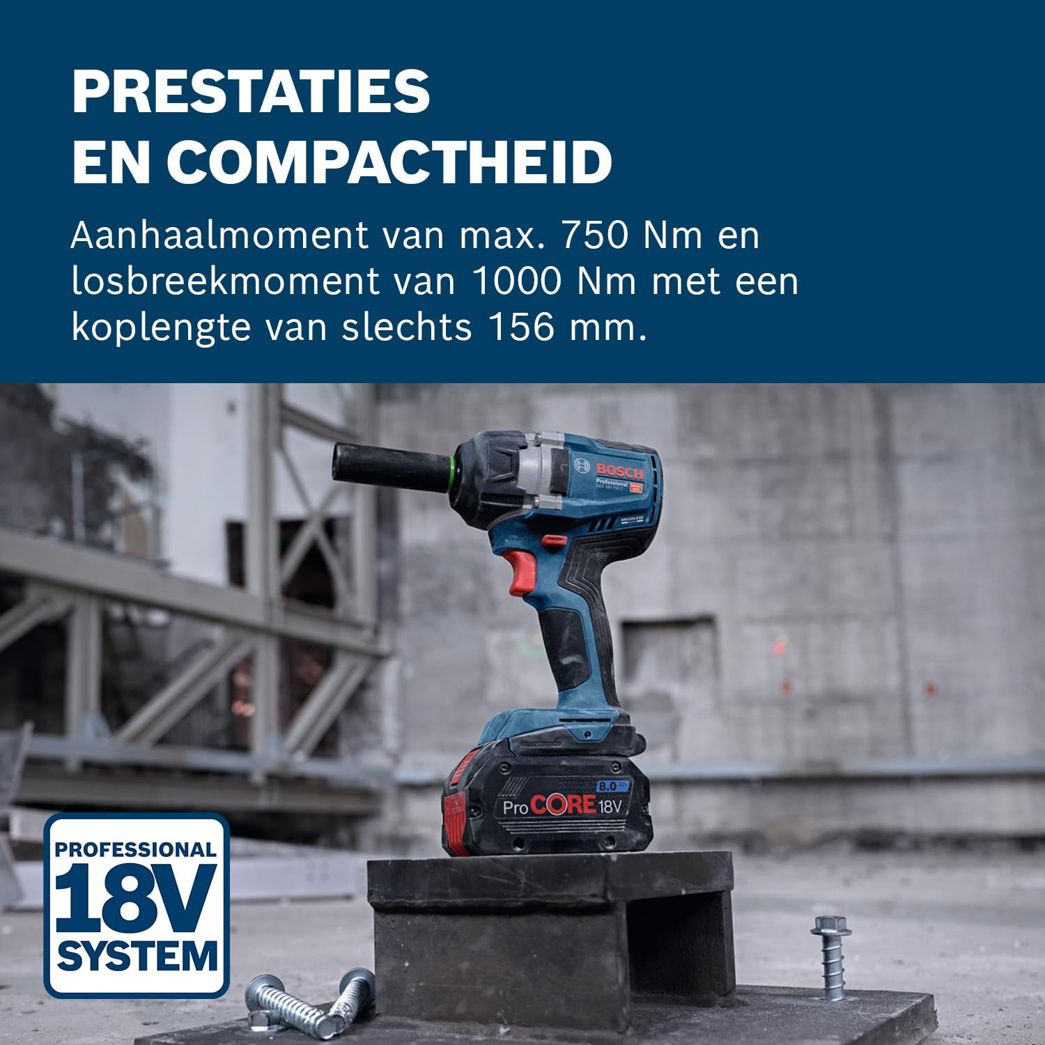 Bosch Professional 18V System Avvitatore a massa battente GDS 18V-750 C