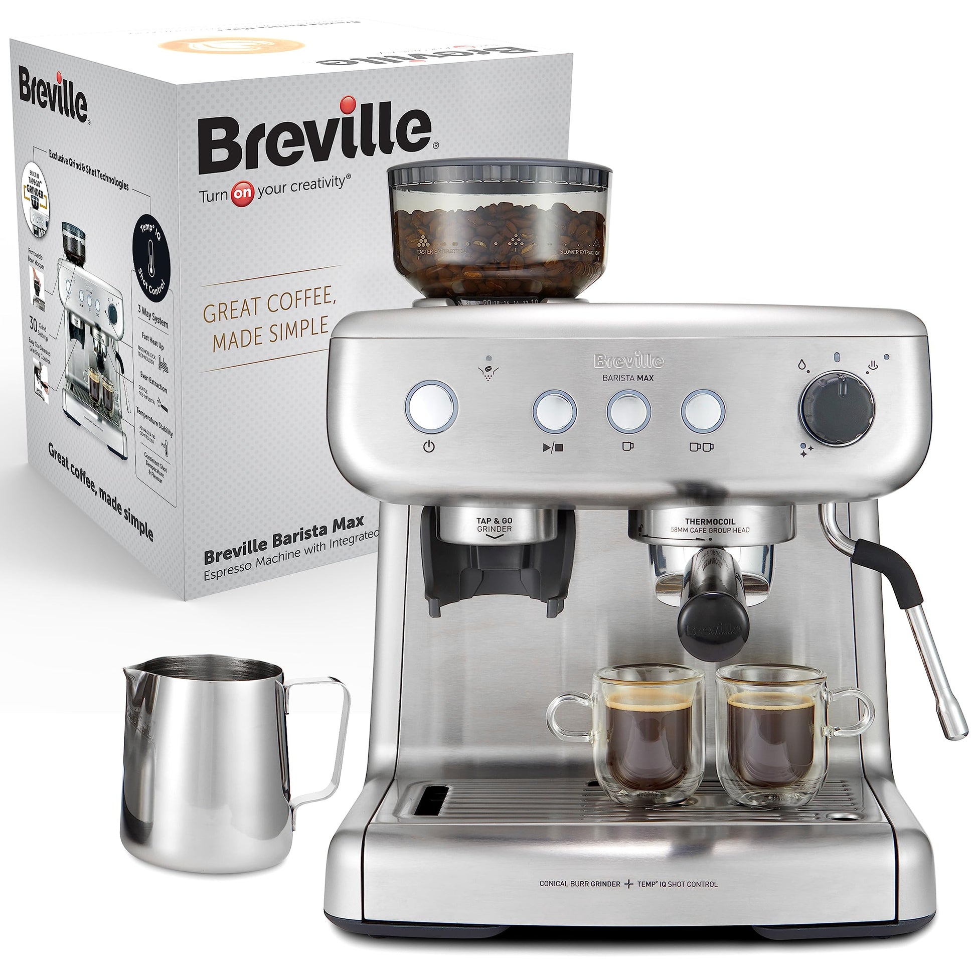 Breville Macchina per caffè espresso Barista Max, sistema Thermoblock con tecnologia PID