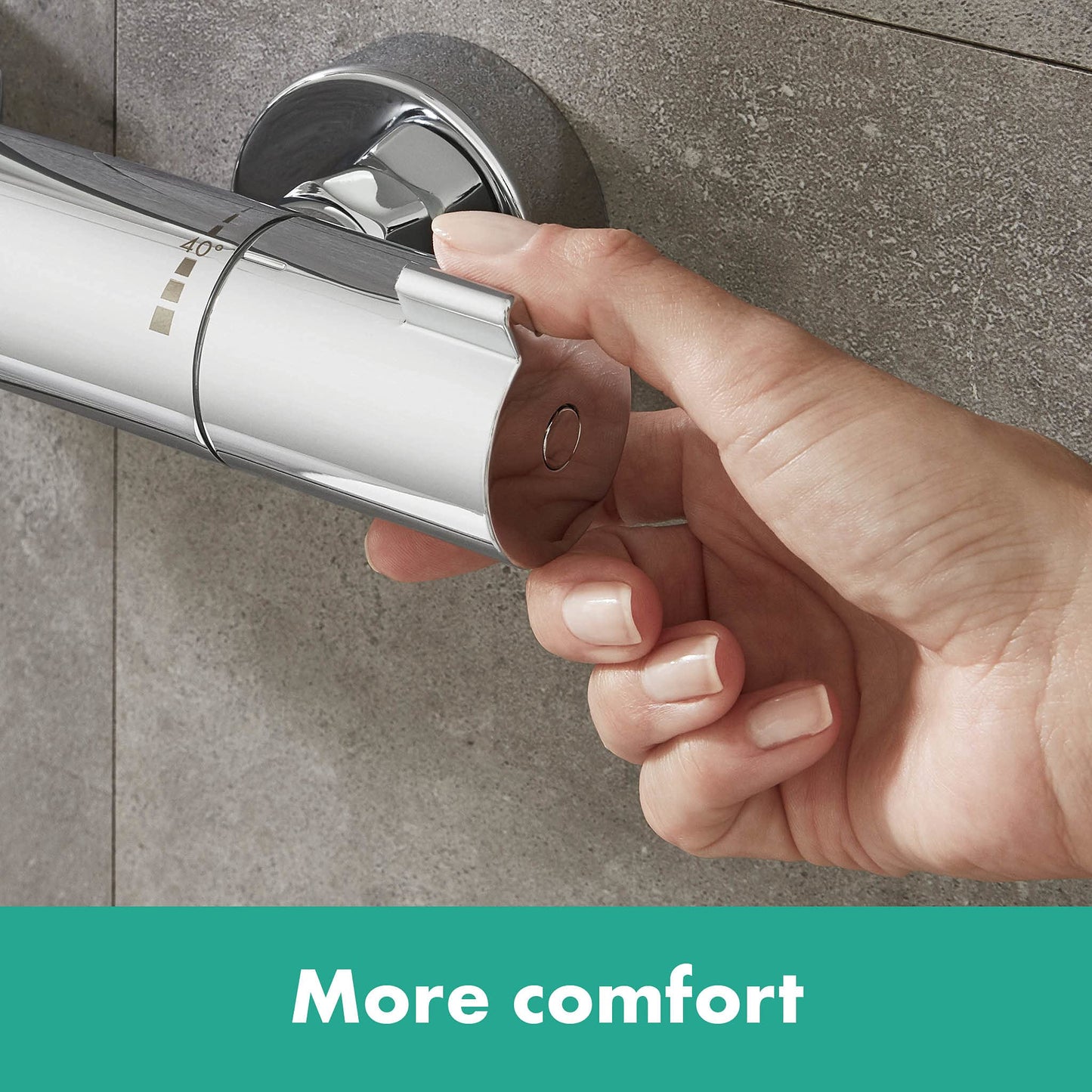 hansgrohe 13211000 Miscelatore termostatico per doccia esterno, Rubinetto termostatico con blocco di sicurezza