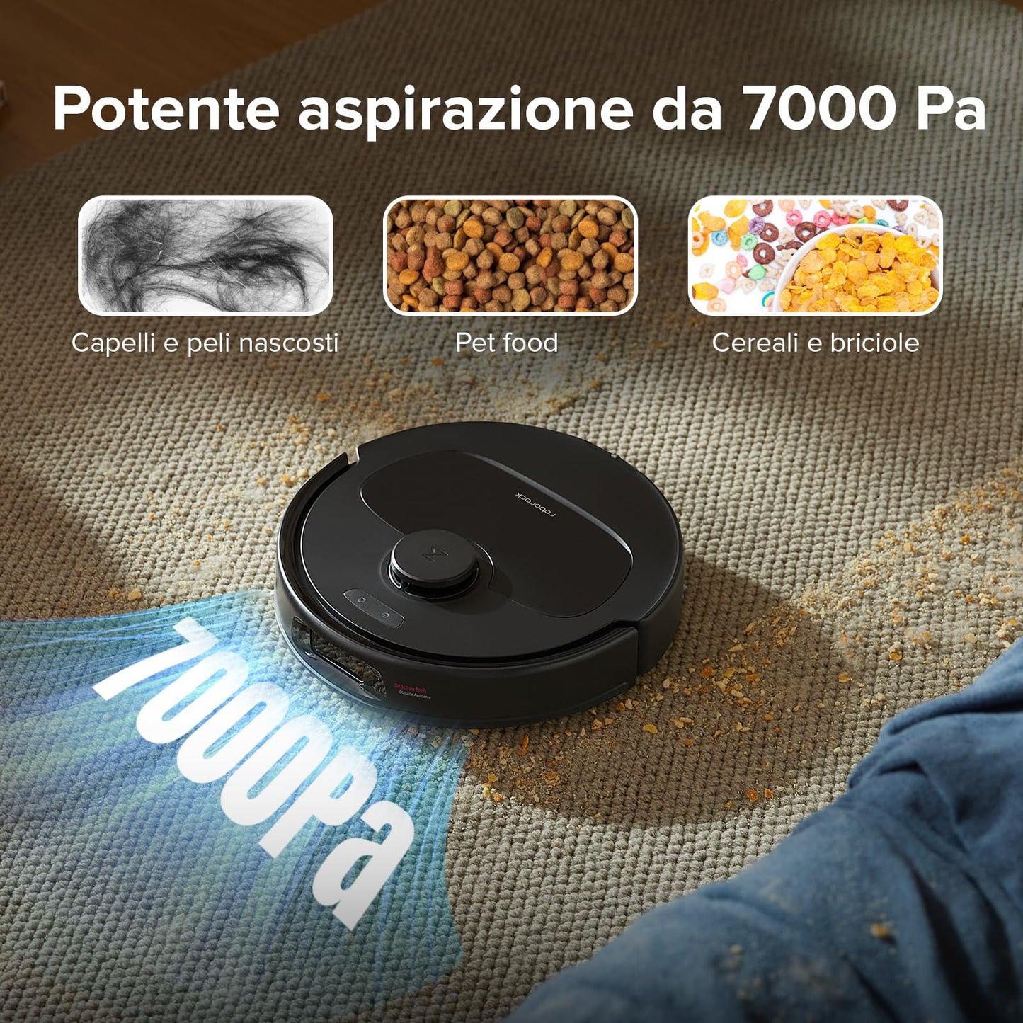 roborock Qrevo S Set Robot Aspirapolvere 7000Pa con Stazione Autopulente nero