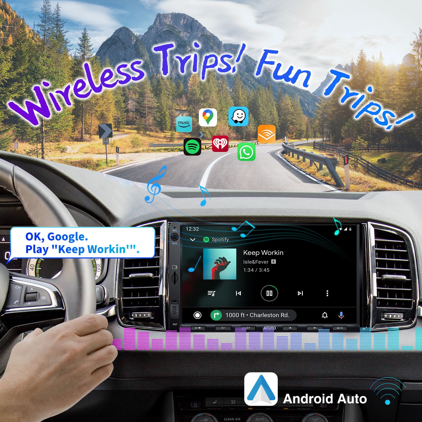 ATOTO F7 WE 7 Pollici Autoradio 2 DIN, CarPlay senza fili e Android Auto senza fili F7G2A7WE