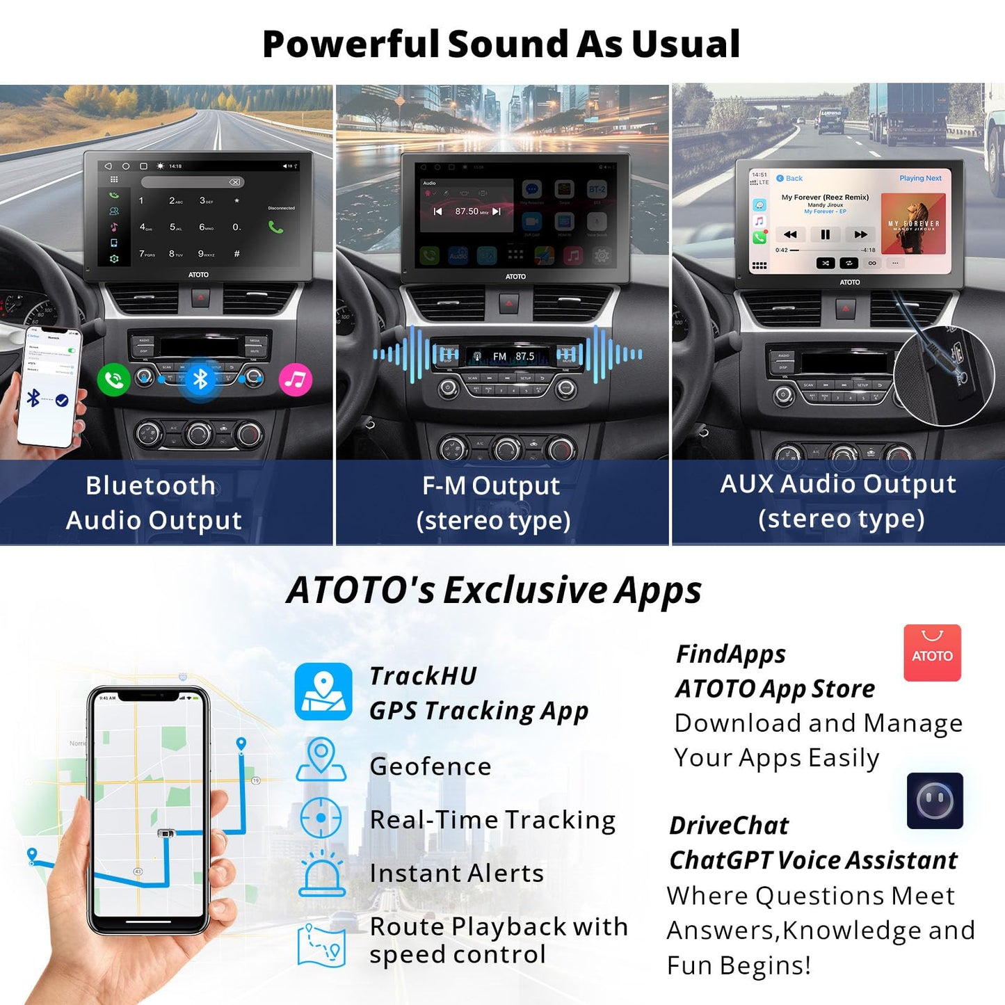 TOTO P9 9" QLED GPS Tracciamento Android Autoradio Portatile,4G+32G, Android Auto & CarPlay Senza Fili P909PR-S2