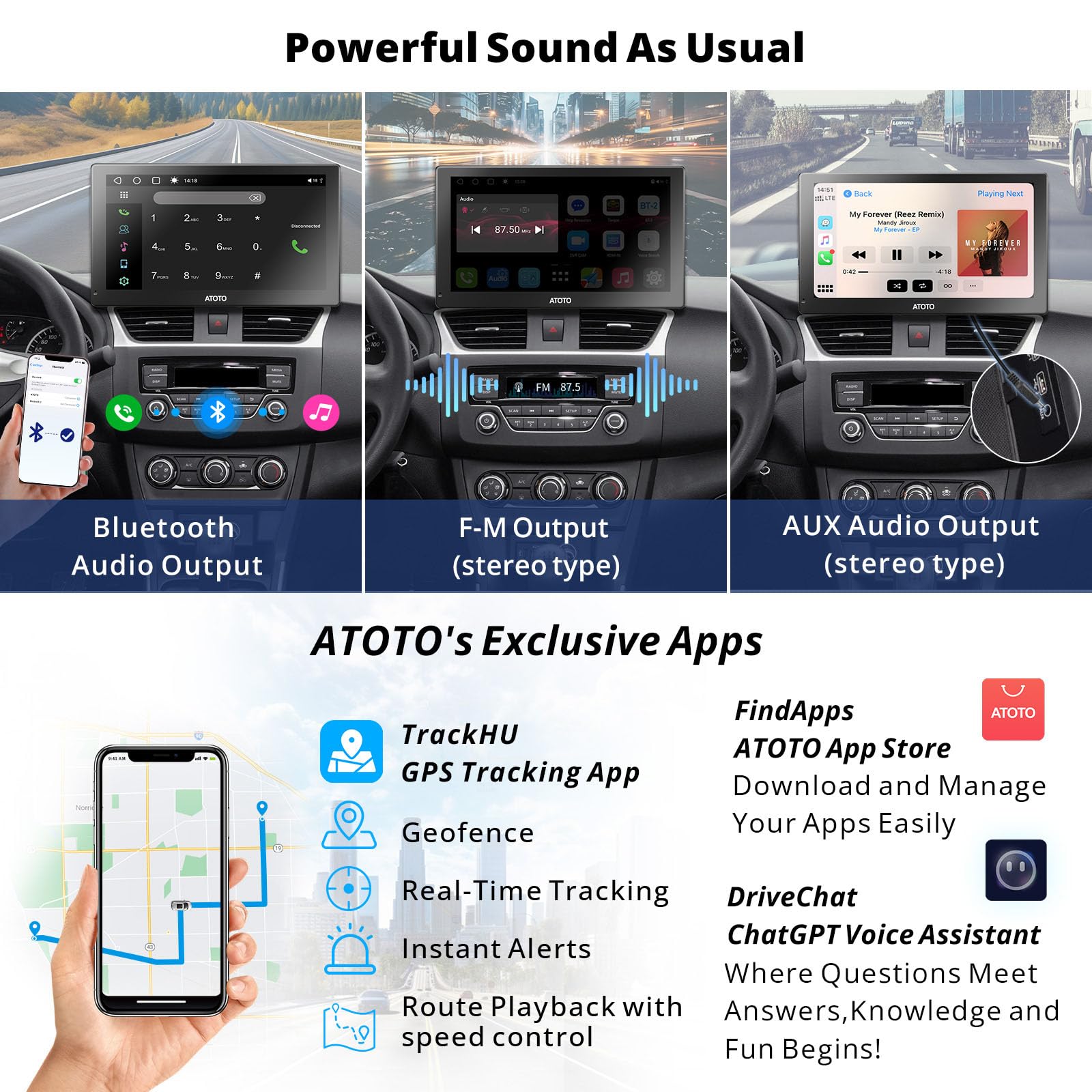 TOTO P9 9" QLED GPS Tracciamento Android Autoradio Portatile,4G+32G, Android Auto & CarPlay Senza Fili P909PR-S2