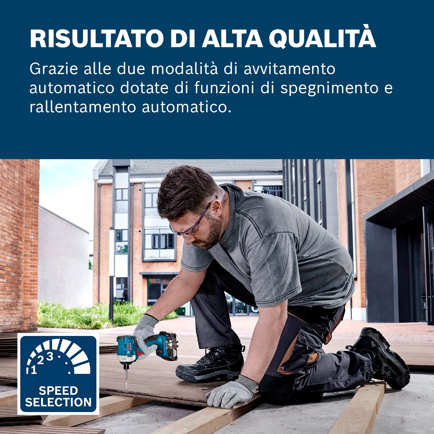 Bosch Professional 18V System Avvitatore con percussione a batteria GDR 18V-215 (incl. 2x GBA 18V 4.0Ah, caricabatteria