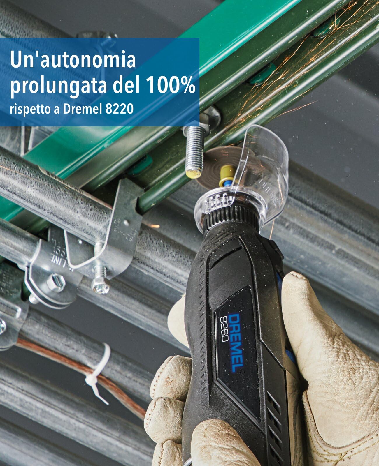 Dremel 8260 Multiutensile a Batteria con Motore Brushless e Batteria al Litio da 12 V 3 Ah, Kit