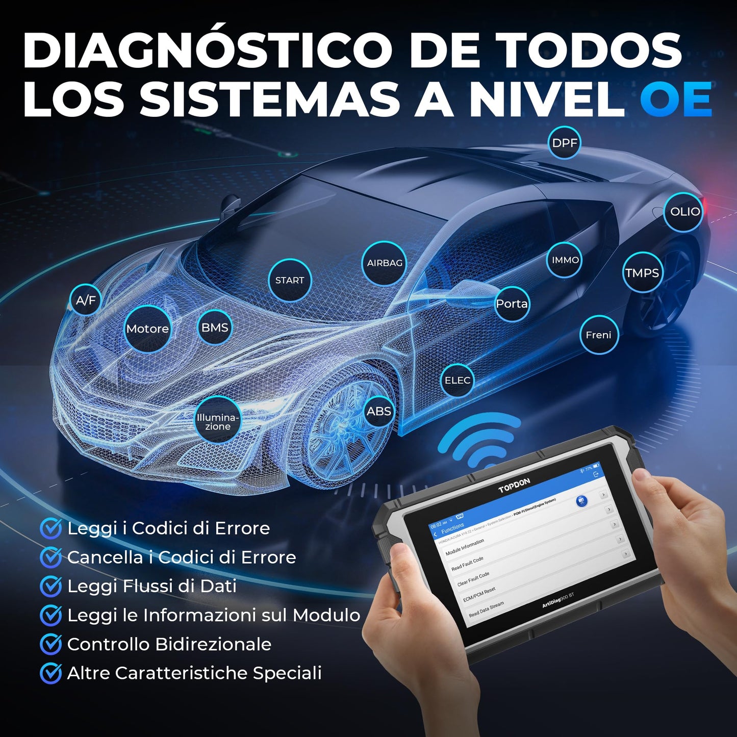 TOPDON AD900BT Diagnostico per Auto, Codifica ECU, 28+ Servizi Strumento di Scansione