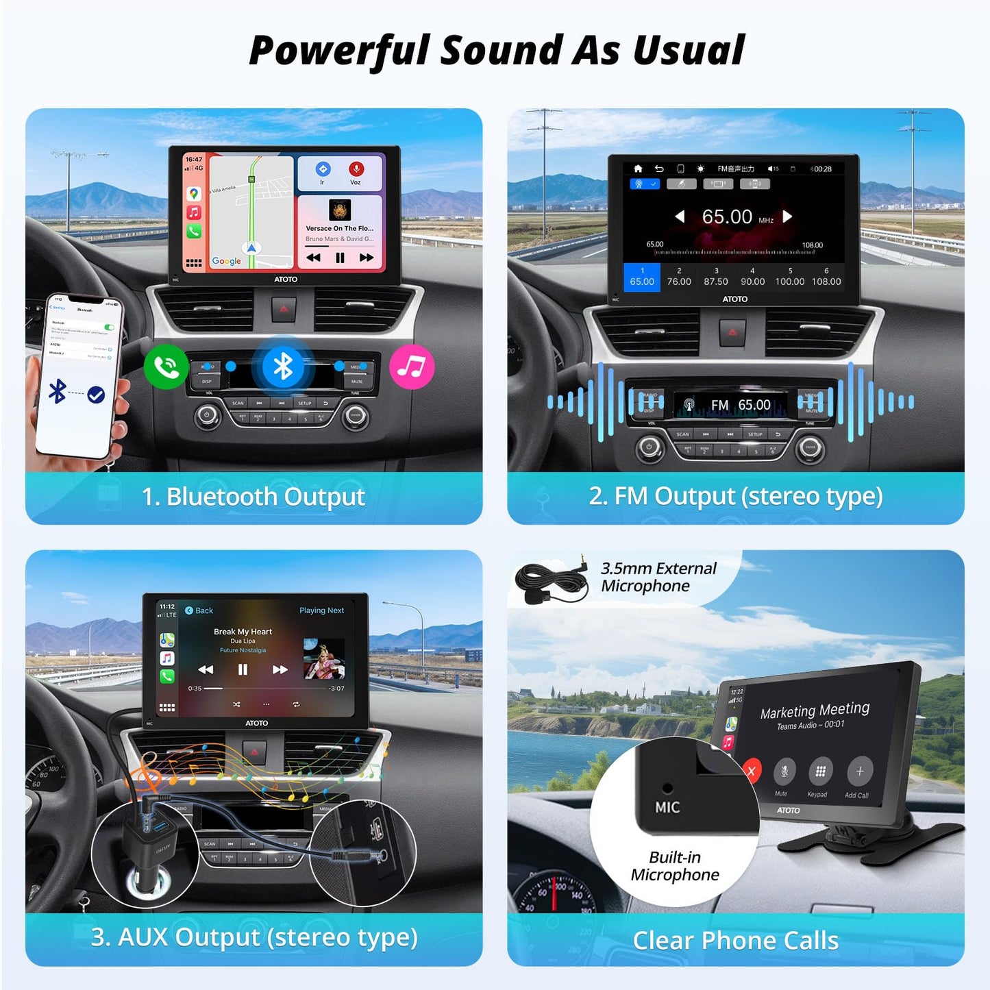 ATOTO P5 7 Pollici Autoradio Portatile, CarPlay Senza Fili, Android Auto Senza Fili, P507SD-S31