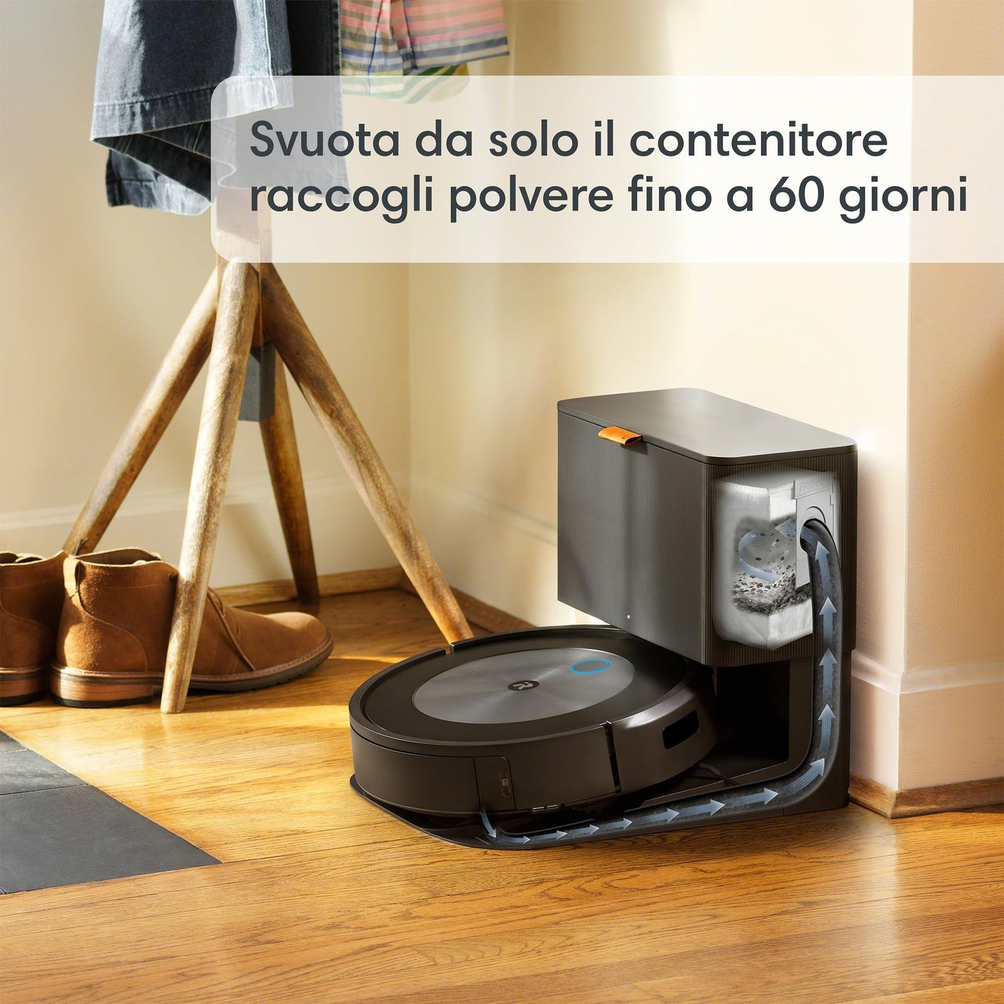 iRobot Roomba Combo j5+, Robot Aspirapolvere Lavapavimenti, Base Autosvuotante