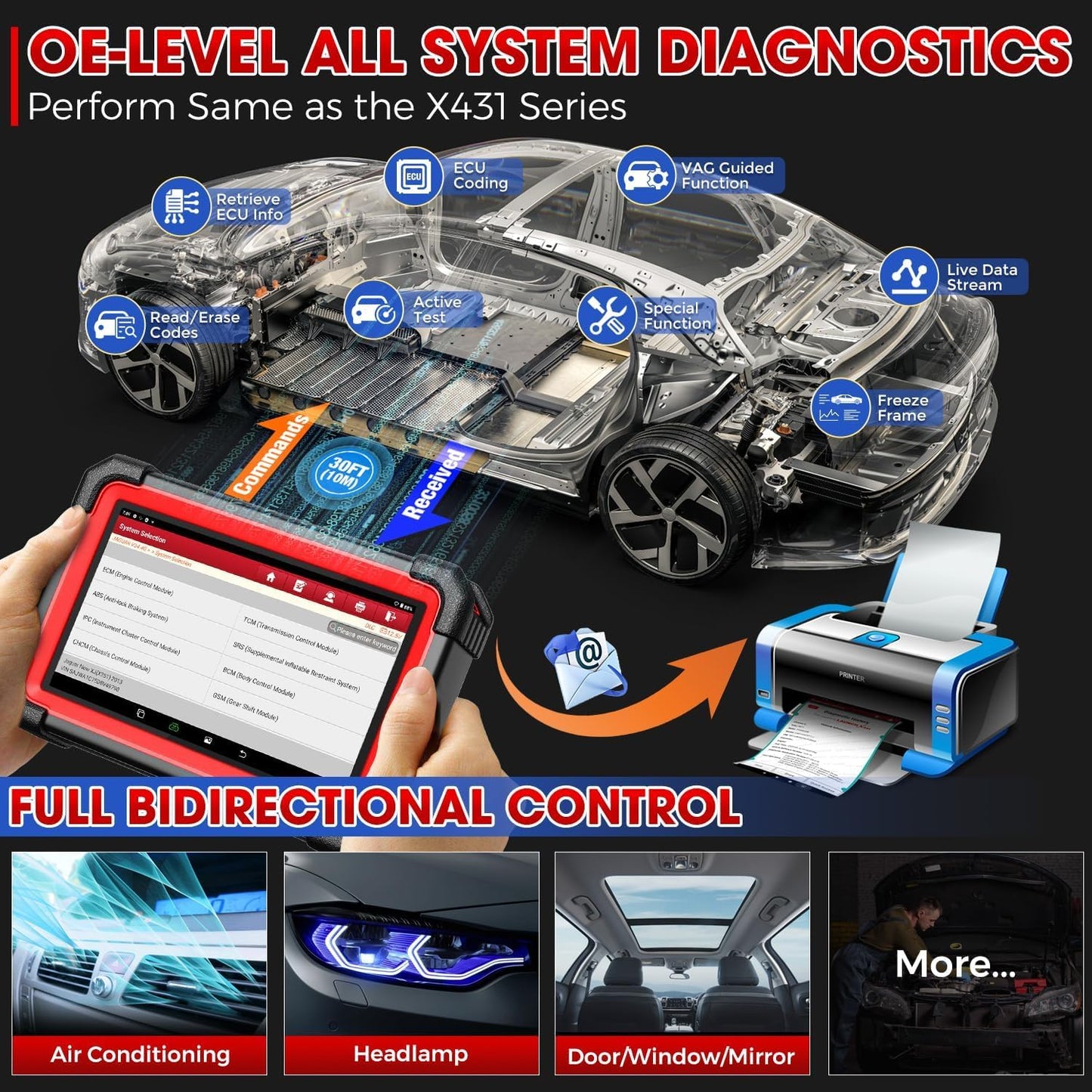 LAUNCH CRP919EBT Bluetooth OBD2 Auto Diagnostica per Sistema Completo Diagnosi professionale