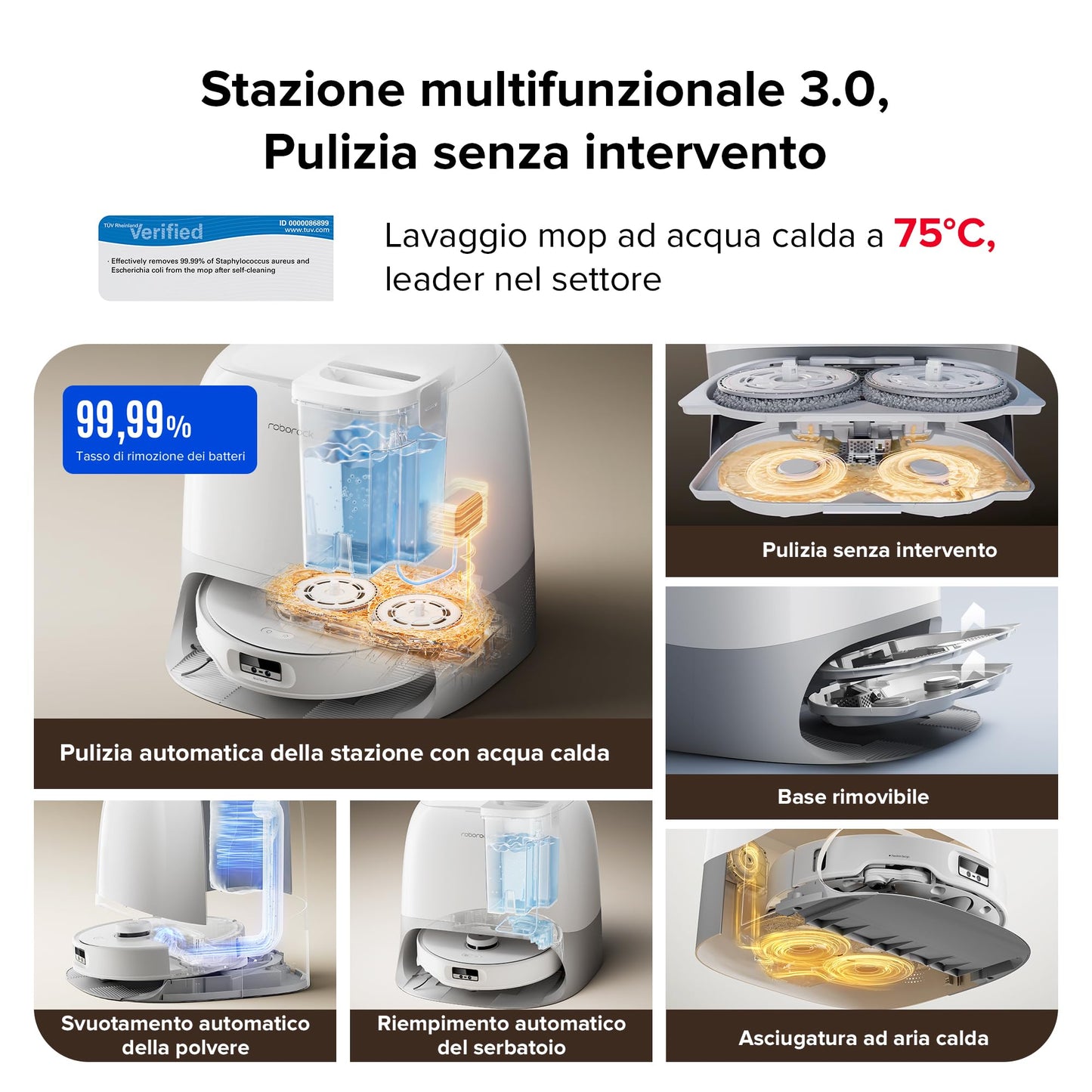 roborock Qrevo Curv con Spazzola Elevabile, Doppio Antigroviglio, Telaio AdaptiLift