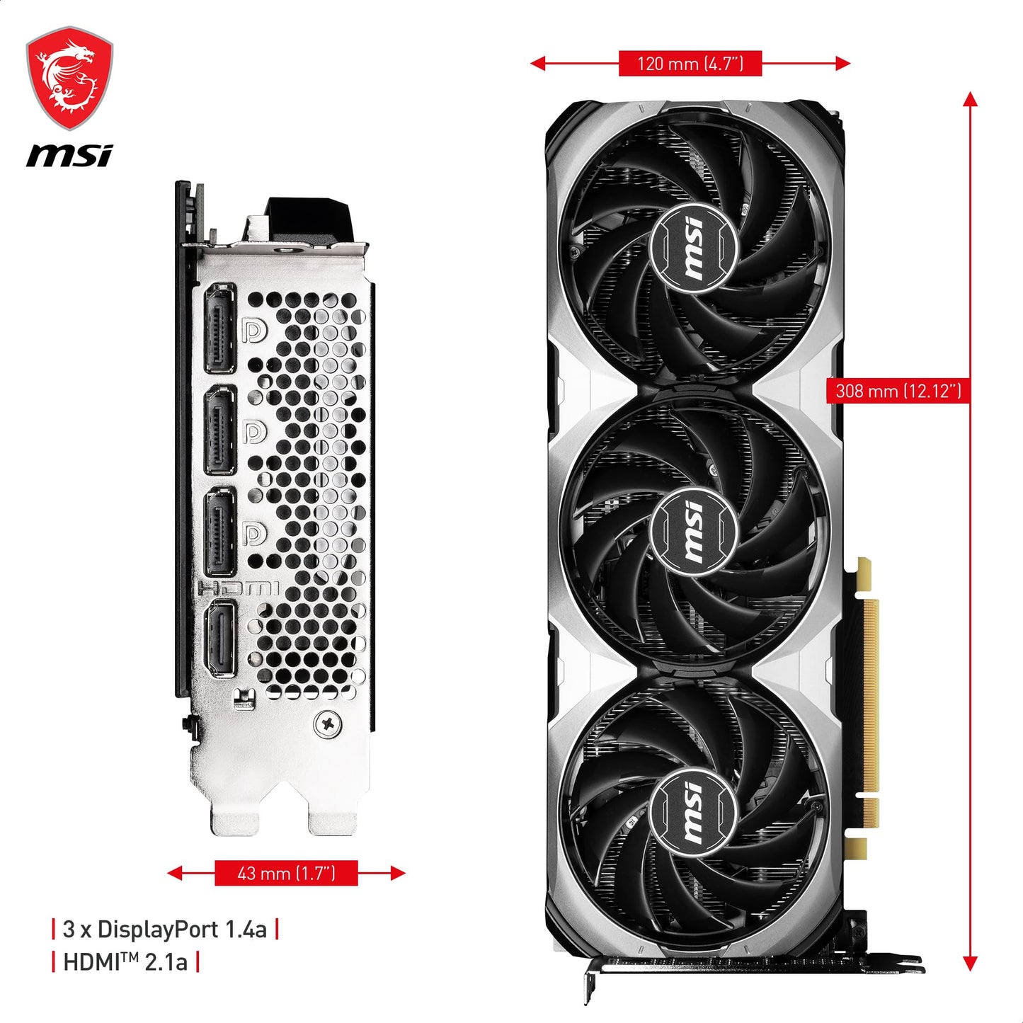 MSI GeForce RTX 4070 SUPER 12G VENTUS 3X OC Scheda Video Gaming - 12GB GDDR6X, PCI Express Gen 4