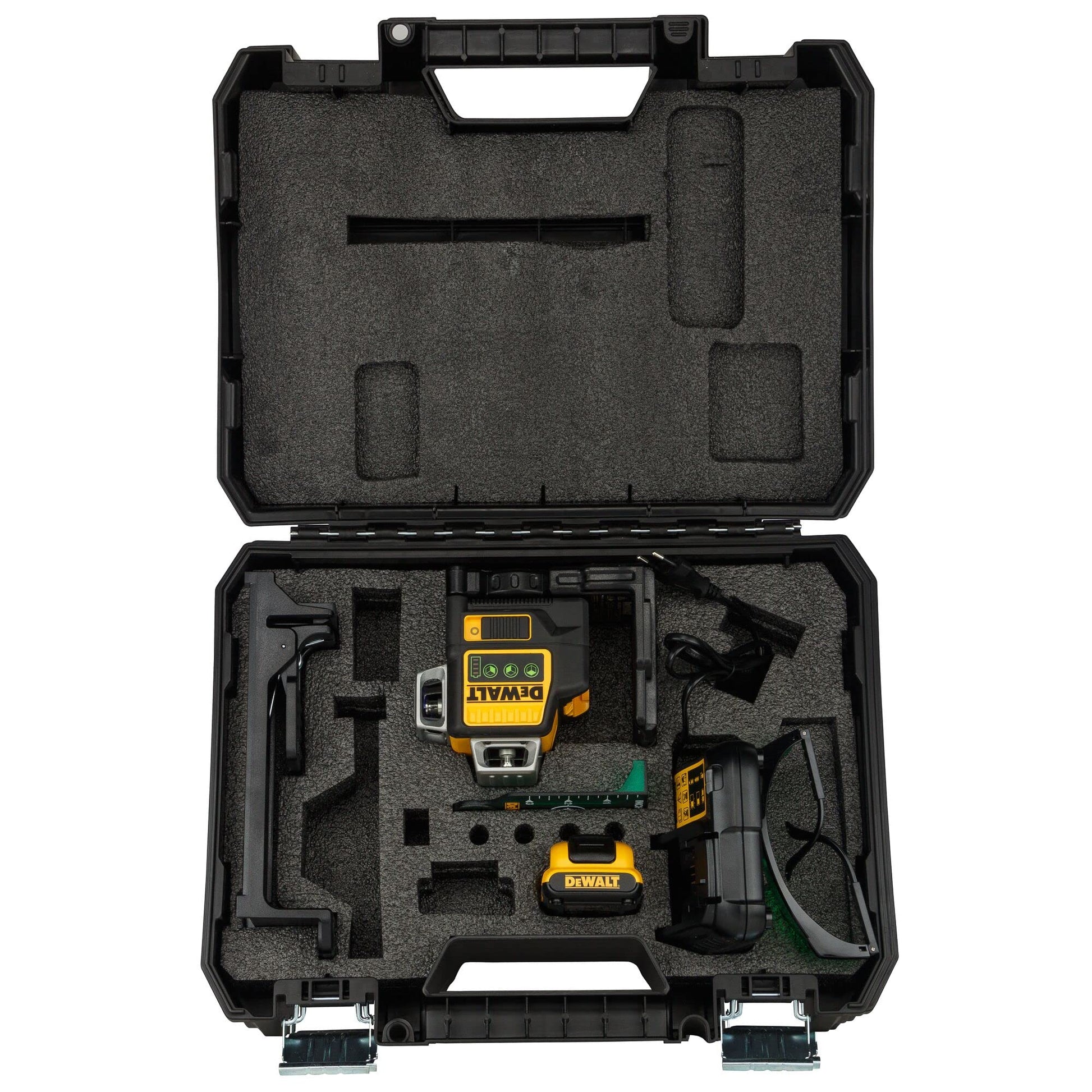 DeWalt, DᴇWalt, DCE089D1G, QW Laser 3 Linee 360° XR Litio 10,8V, 2,0Ah, Giallo/Nero, Raggio Verde