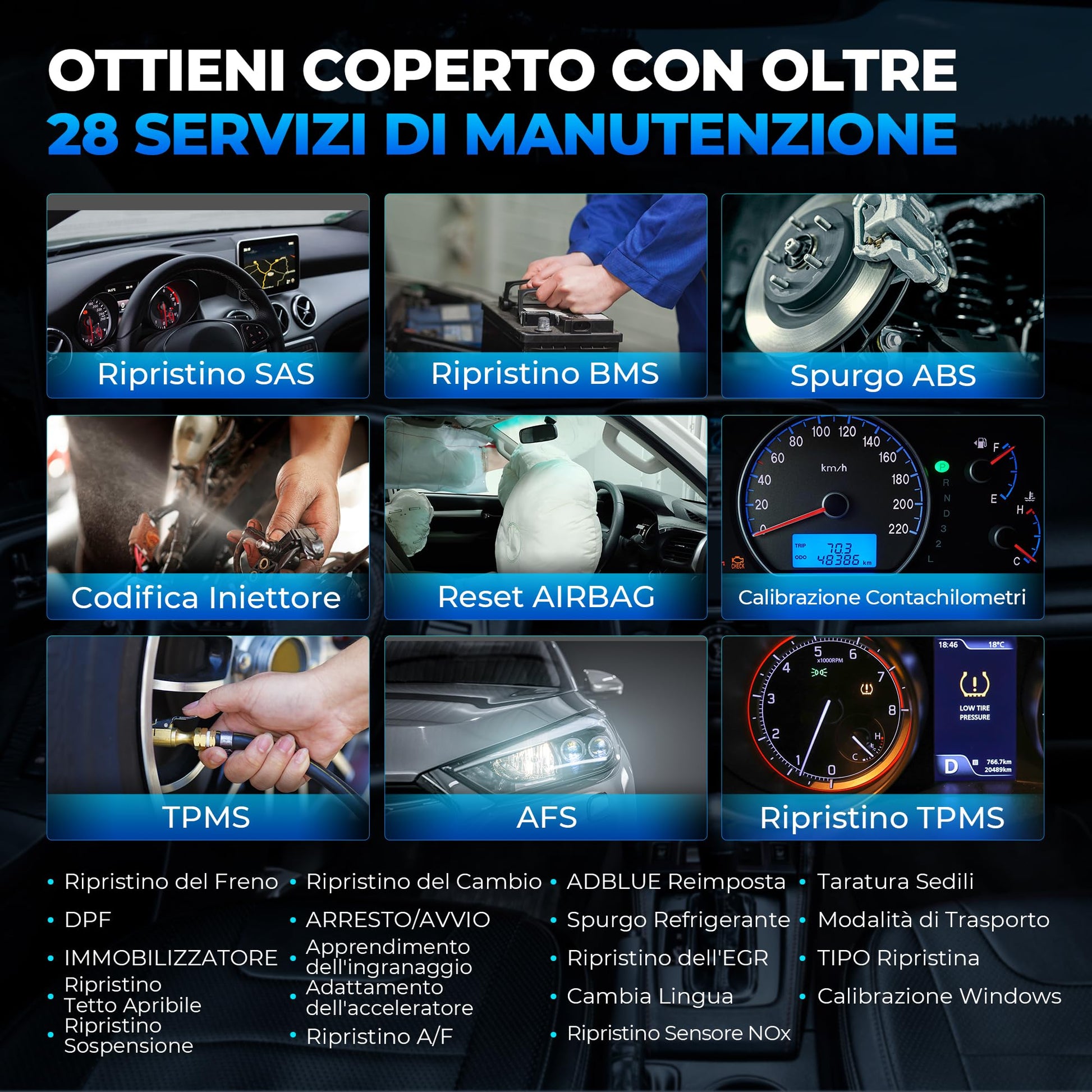 TOPDON AD900BT Diagnostico per Auto, Codifica ECU, 28+ Servizi Strumento di Scansione