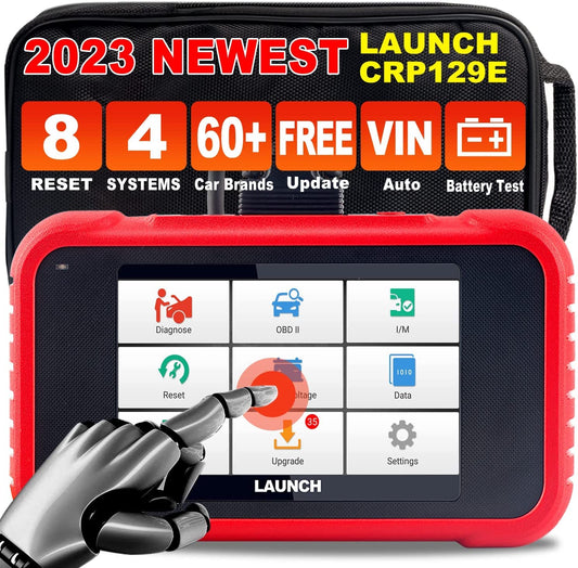 LAUNCH CRP129E OBD2 Lettore di codice con 4 sistemi + 8 servizi di riavvio, Diagnosi Auto multimarca con sistema motore ABS SRS Oil Reset Trasmissione TPMS EPB SAS DPF Iniettore Codifica BMS