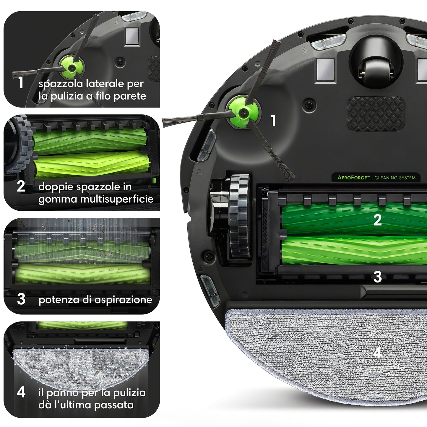 iRobot Roomba Combo j5+, Robot Aspirapolvere Lavapavimenti, Base Autosvuotante