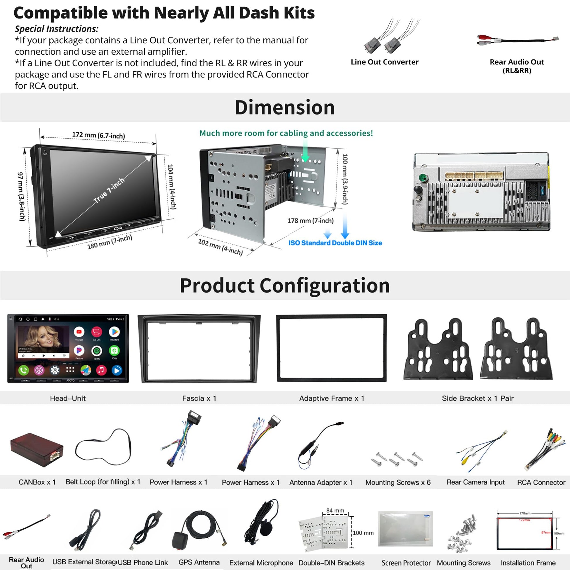 ATOTO A6PF 7Pollici Android Autoradio 2 DIN Compatibile con Alcuni Modelli Opel Astra/Vivaro/Zafira/Combo/Meriva A6OP07APF