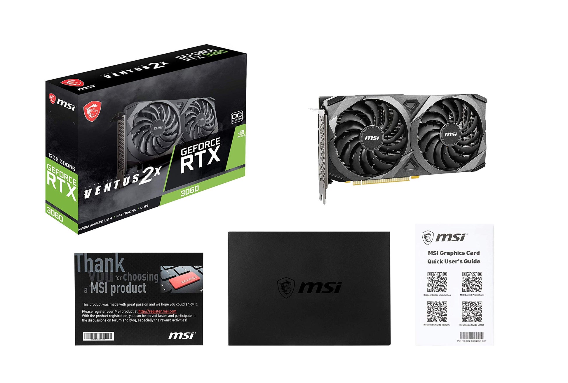 MSI GeForce RTX 3060 VENTUS 2X 12G OC Scheda grafica gaming - 12GB GDDR6, 1807 MHz, PCI Express Gen 4