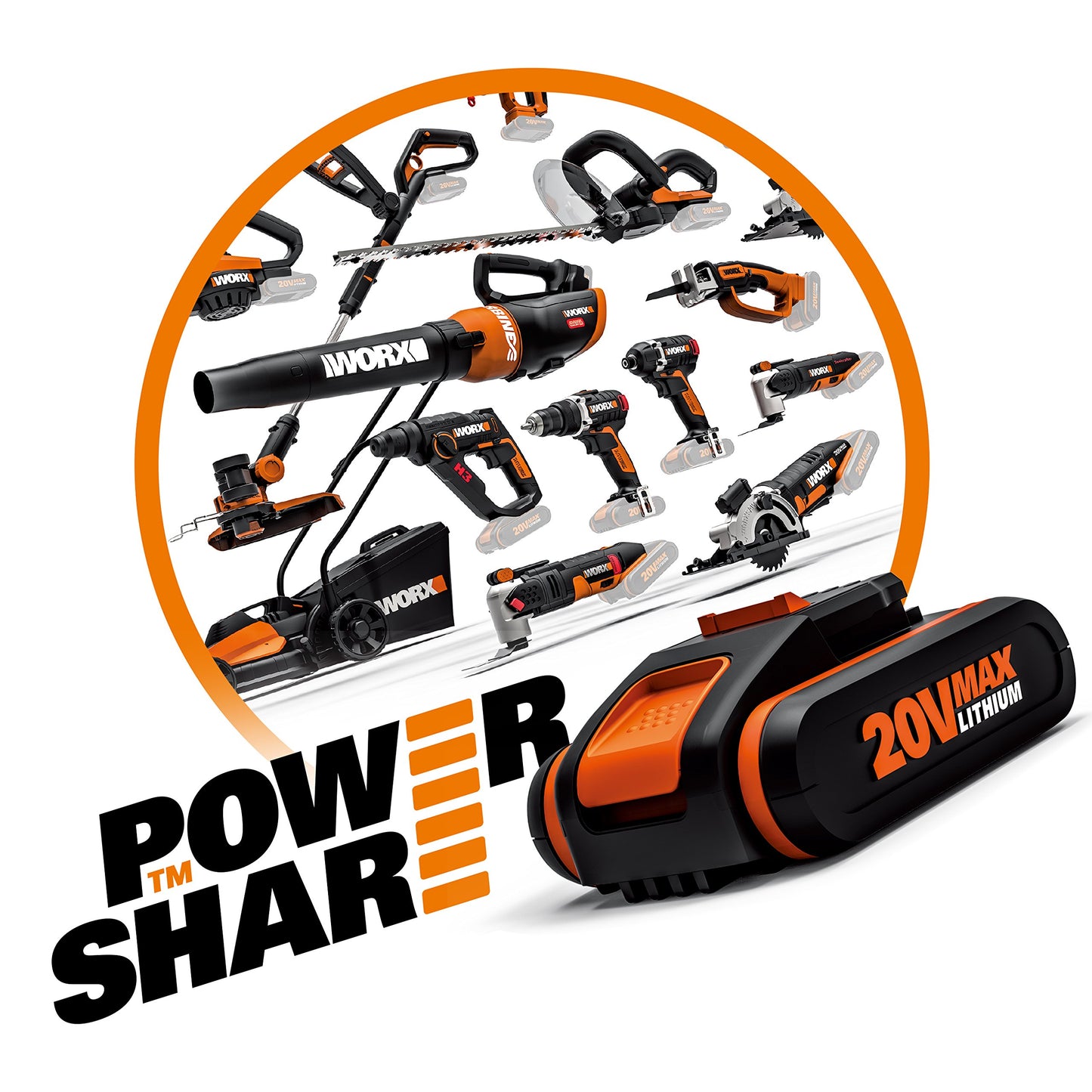 Worx WX372.1 Hammer Drill 1 batteria agli ioni di litio 20V-2,0Ah