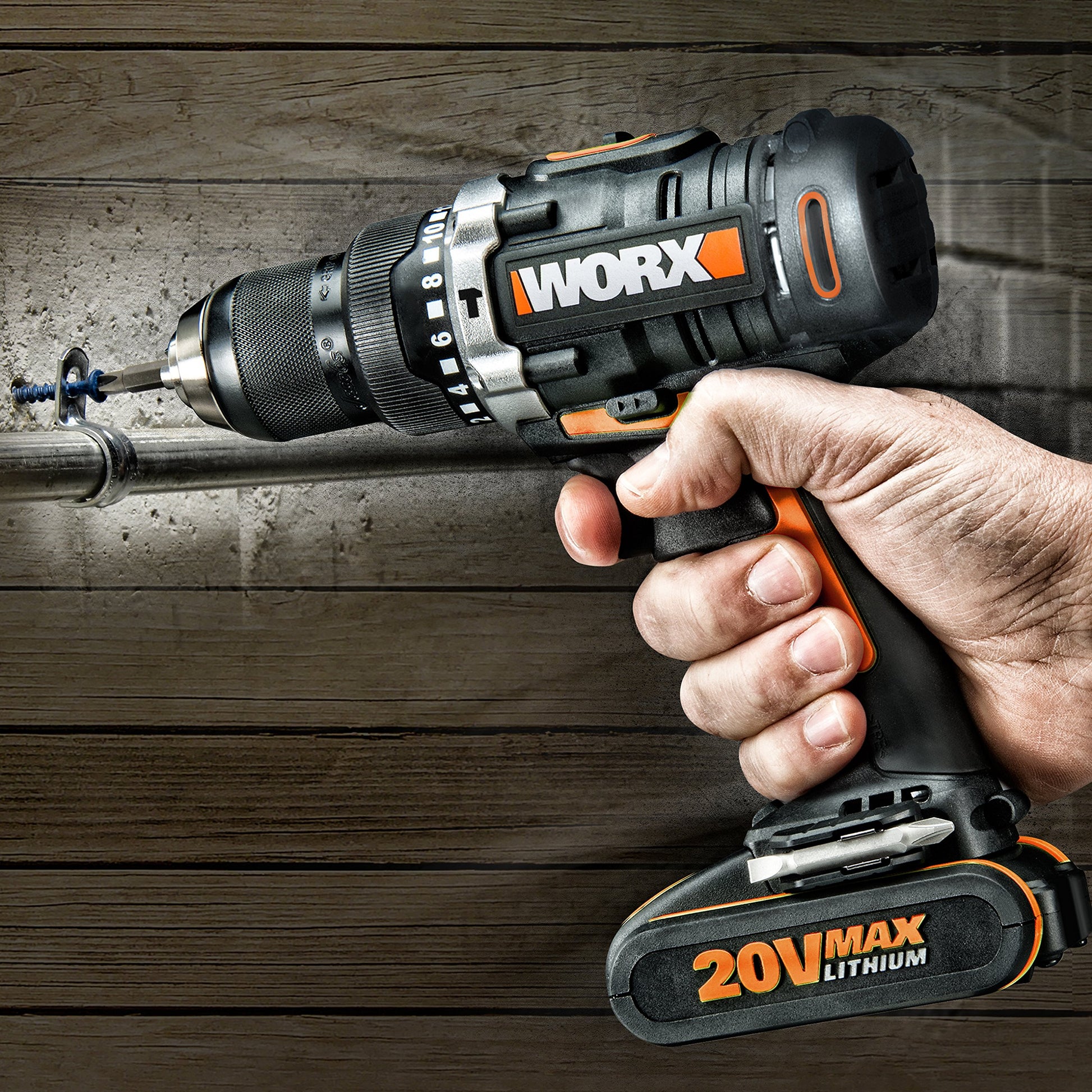 Worx WX372.1 Hammer Drill 1 batteria agli ioni di litio 20V-2,0Ah