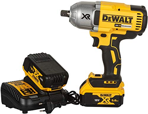 DEWALT DCF899P2-QW Trapano Avvitatore a Impulsi Attacco 1/2" a Batteria, 5.0 Ah, Motore Brushless