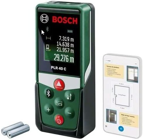 Bosch Home and Garden distanziometro laser PLR 30 C  connettività Bluetooth, funzioni di misurazione