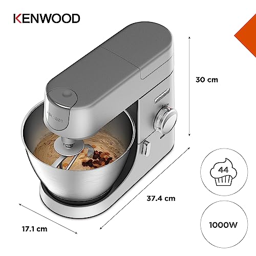 Kenwood KVC3110S Impastatrice Planetaria Chef con Ciotola da 4,6 Litri, 3 ganci di miscelazione + Frullatore da 1,5L