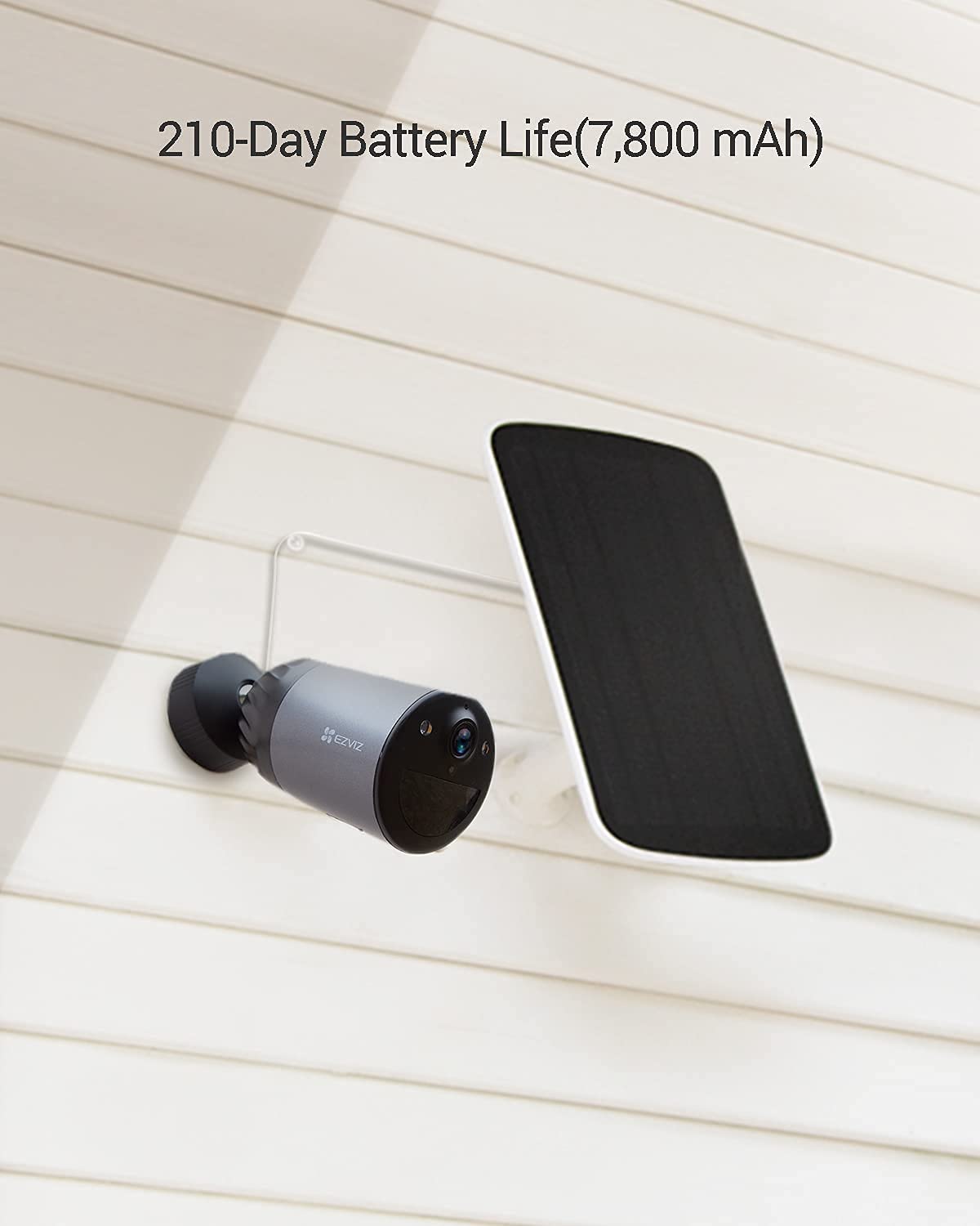EZVIZ BC1C Telecamera Wi-Fi Esterno Senza Fili Batteria Kit con pannello solare, Alexa