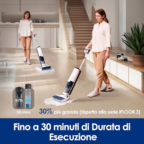 Tineco iFLOOR 5 Breeze Complete Aspirapolvere Lavapavimenti Senza Fili Scopa Elettrica