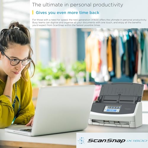 ScanSnap iX1600 Scanner documenti ADF A4, A5, A6, B5, B6, Business Card Wi-Fi, USB 3.2