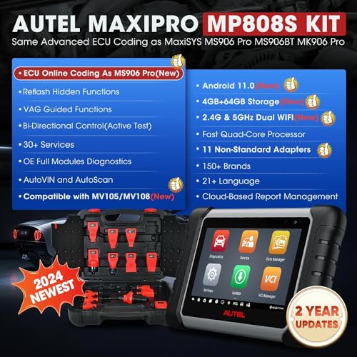 Autel MaxiPRO MP808S KIT Codifica ECU Avanzata, Bidirezionale Completo, MS906 Pro MK906 Pro