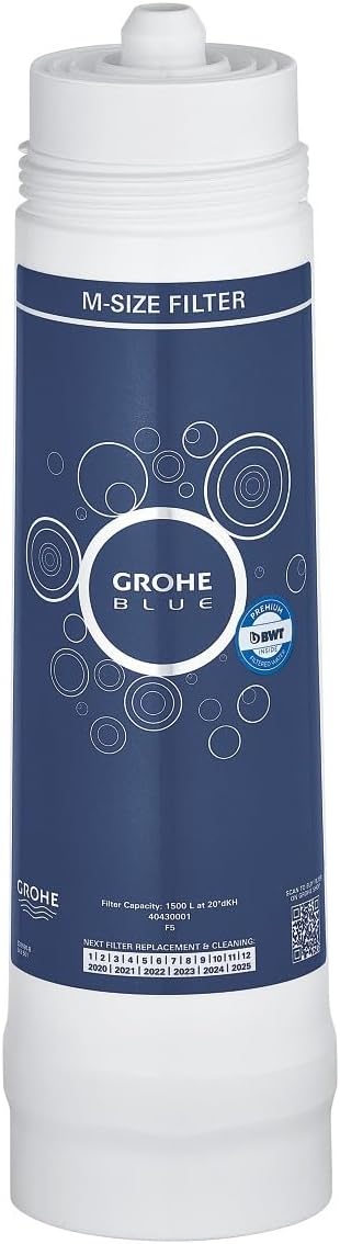 GROHE Filtro a 5 fasi, Filtro di Ricambio per Sistemi GROHE Blue, Capacità Media 2500 L, 40412001
