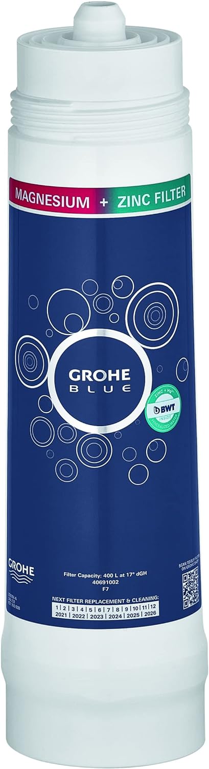 GROHE Filtro a 5 fasi, Filtro di Ricambio per Sistemi GROHE Blue, Capacità Media 2500 L, 40412001