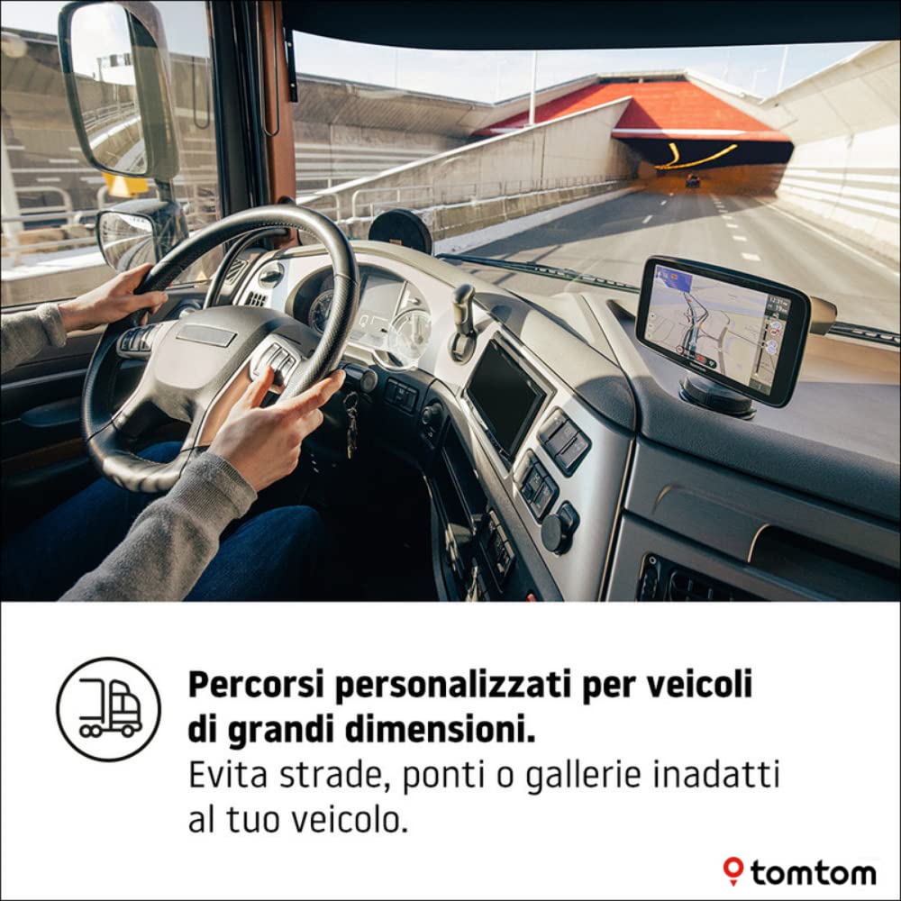 TomTom GO Expert Navigatore Satellitare per Camion, Autobus, Furgone, Schermo HD 7", PDI  Mappe del Mondo