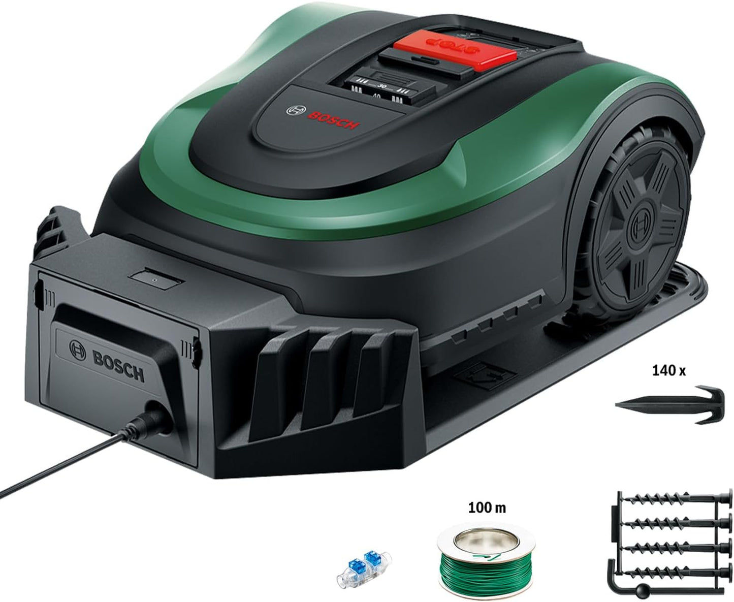 Bosch Home and Garden Robot rasaerba Indego S 500, con batteria da 18 V, stazione di ricarica