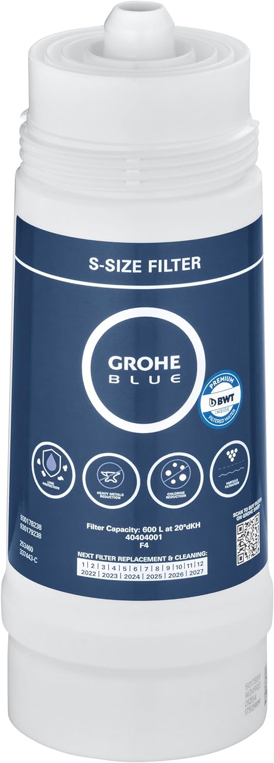 GROHE Filtro a 5 fasi, Filtro di Ricambio per Sistemi GROHE Blue, Capacità Media 1500 L, 40430001