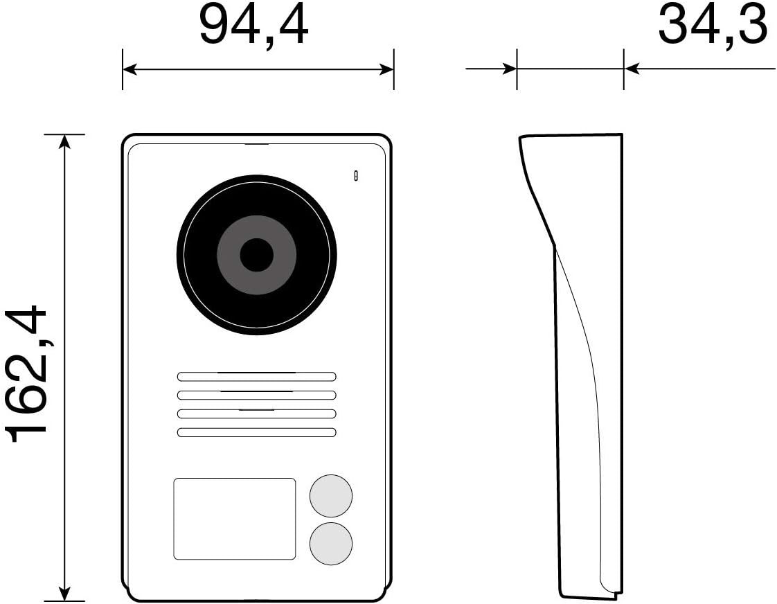 Vimar K40911 Kit Videocitofono Bifamiliare Con Alimentatori Multispina, ‎Attivazione con solo Movimento, Bianco / Grigio, ‎16 x 2 x 9 cm, 1.78 Kg