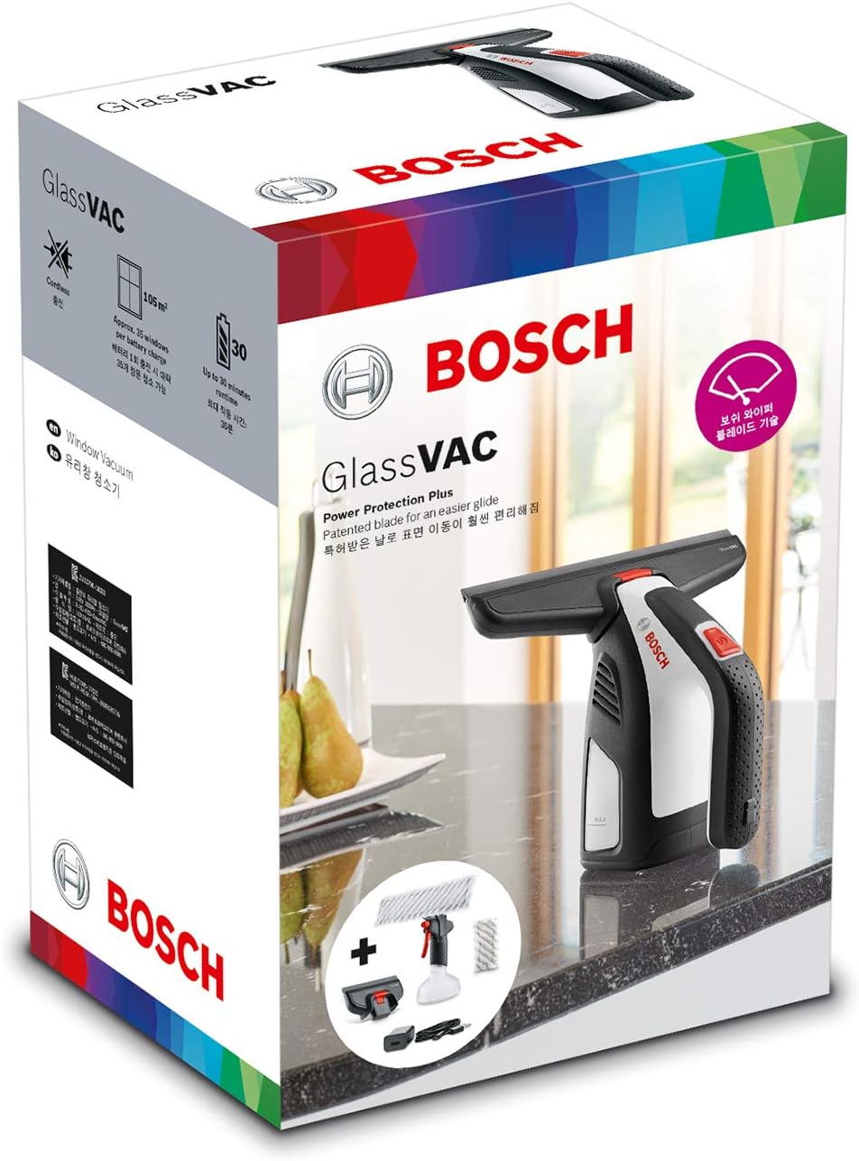 Bosch Home and Garden 06008B7000 Lavavetri Aspiragocce Elettrico a Batteria, Caricabatteria