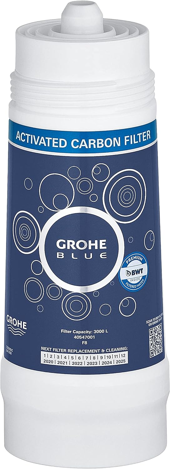 GROHE Filtro a 5 Fasi, Filtro di Ricambio per Sistemi GROHE Blue, Capacità Media 600 L, 40404001