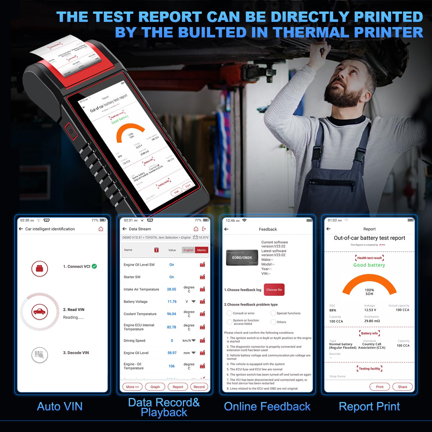 KINGBOLEN K6 PRO OBD2 scanner Auto Diagnostica Professionale, Codifica ECU, FCA Auto Auth, TPMS