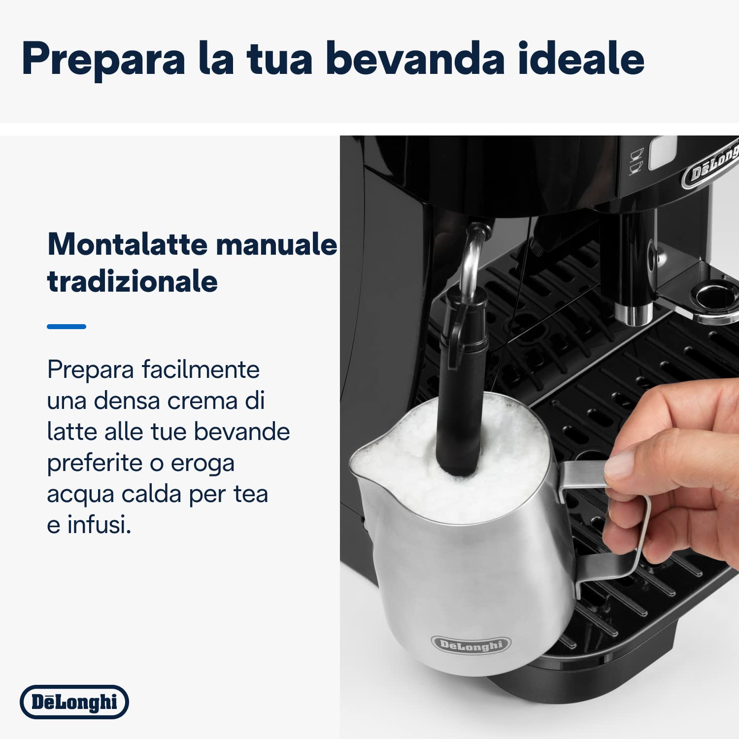 De'Longhi Perfetto Magnifica S ECAM11.112.B, Macchina da Caffè Automatica per Espresso e Cappuccino, Caffè in Grani o in Polvere, con Tasti a ṡelezione Diretta, Spegnimento Automatico, 1450W, Nero