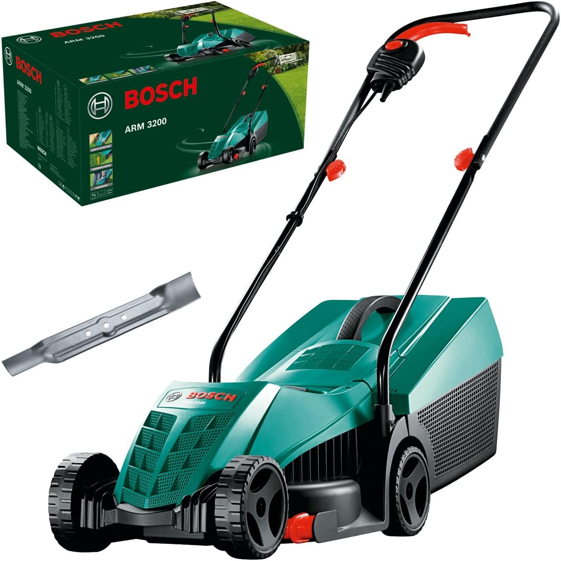 Bosch Home And Garden Rasaerba Elettrico Arm 3200, 1200 W, Taglio 32 Cm, Verde