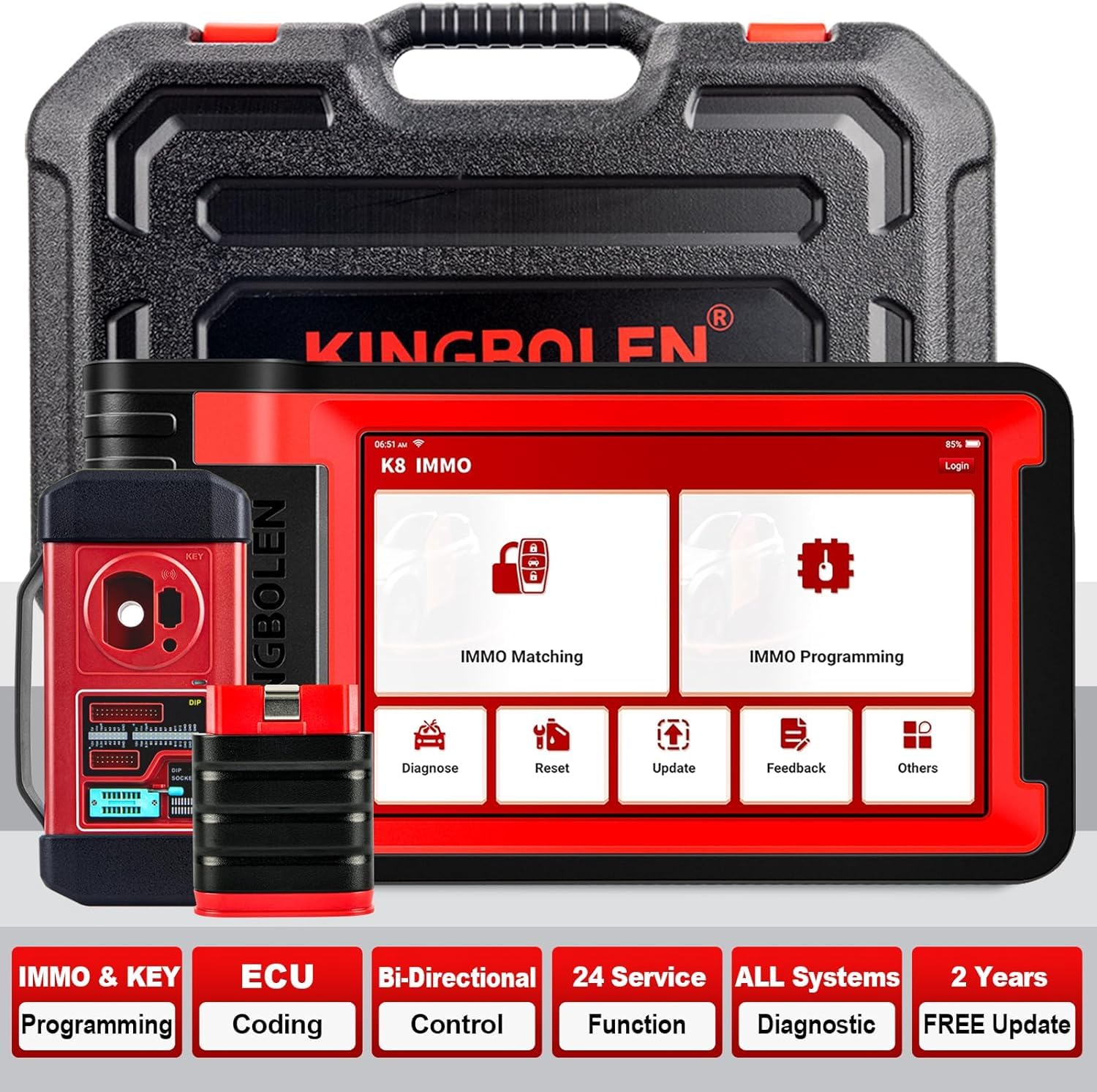 KINGBOLEN K8 IMMO OBD2 Auto Scanner diagnostico Programmazione Chiave Auto, UDS & MQB