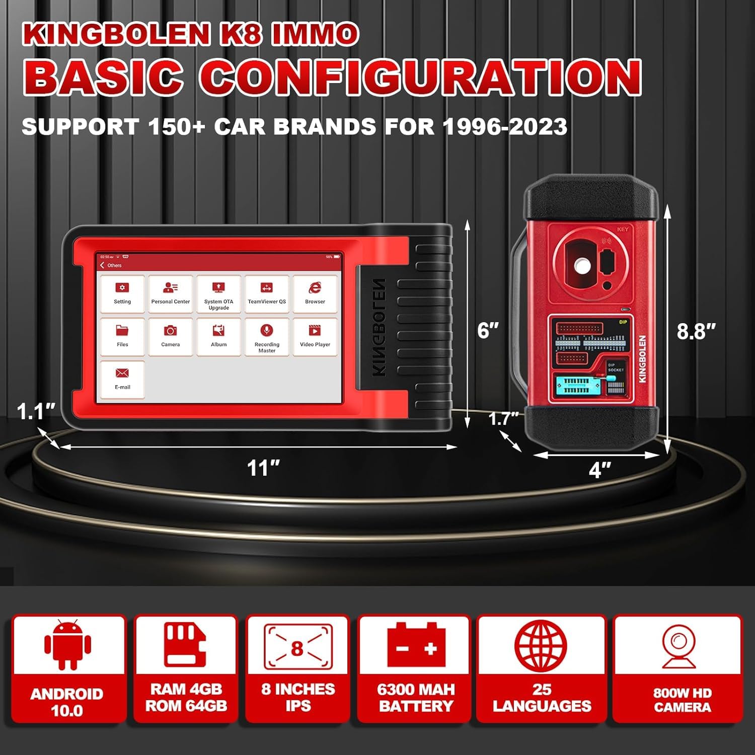 KINGBOLEN K8 IMMO OBD2 Auto Diagnostica & Programmazione Chiave Auto Professionale, UDS & MQB