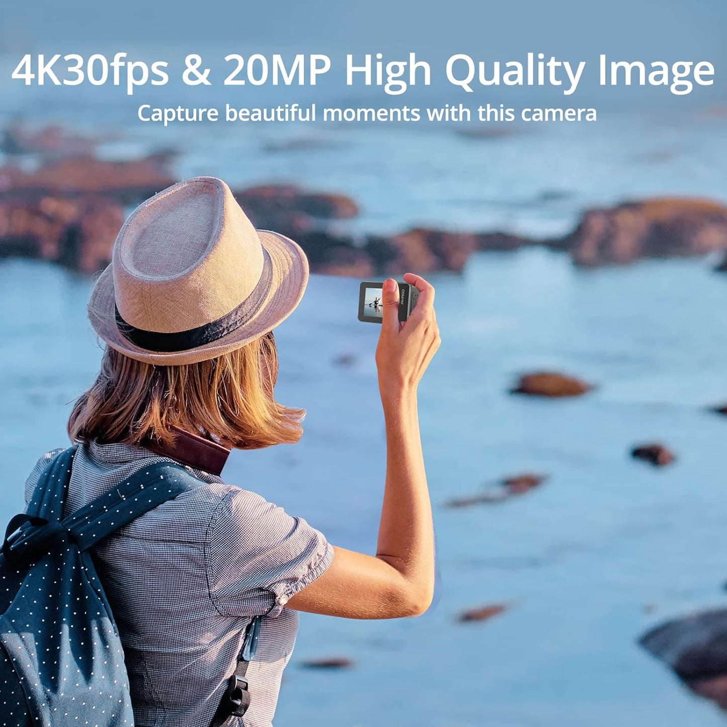 AKASO Brave 7 Action Cam 4K 30FPS 20MP, IPX8 Fotocamera Subacquea Stabilizzata