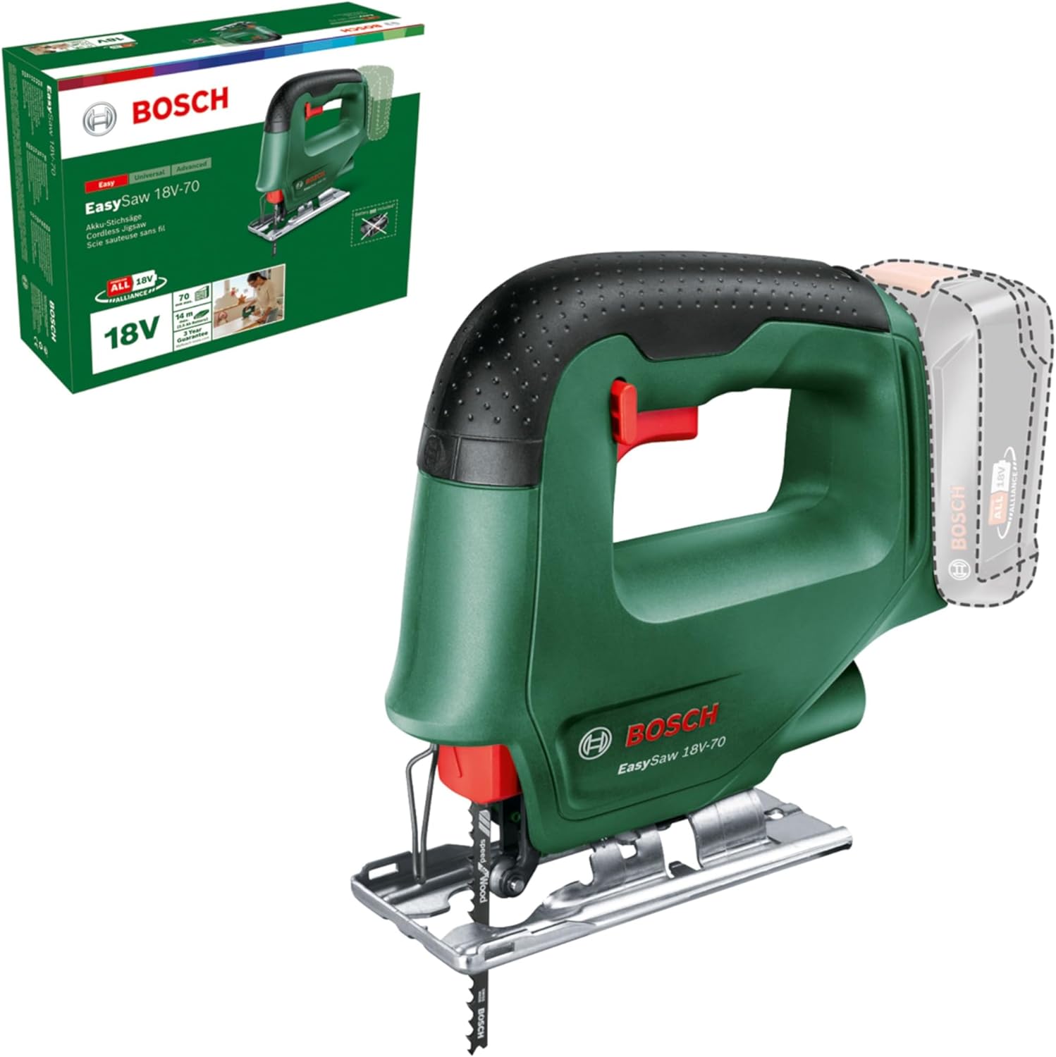 Bosch Seghetto Alternativo a batteria PST 18 LI (1 batteria, sistema da 18 volt,