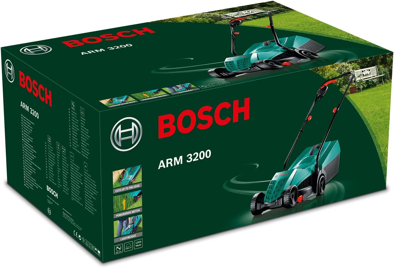 Bosch Home And Garden Rasaerba Elettrico Arm 3200, 1200 W, Taglio 32 Cm, Verde