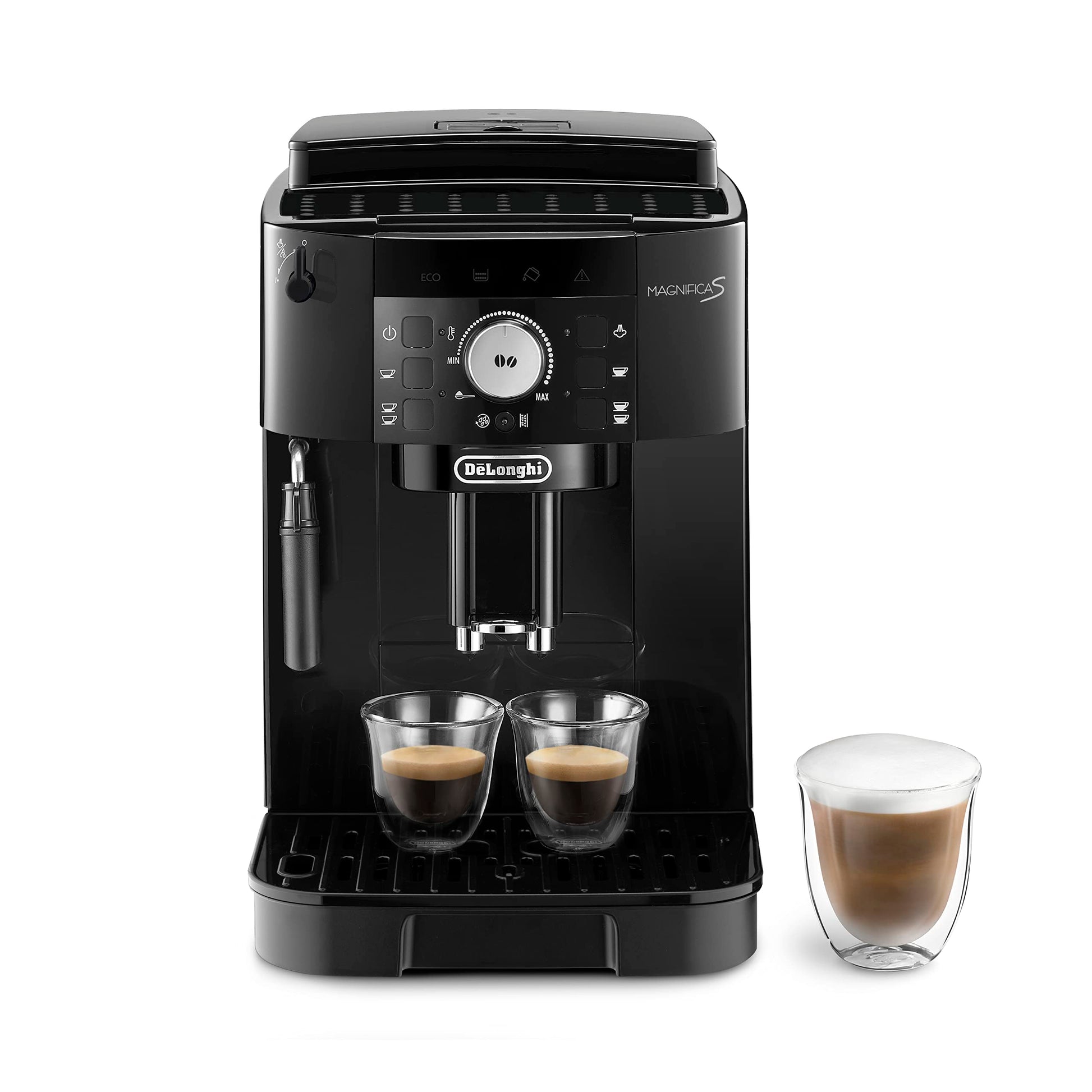 De'Longhi Perfetto Magnifica S ECAM11.112.B, Macchina da Caffè Automatica per Espresso e Cappuccino, Caffè in Grani o in Polvere, con Tasti a ṡelezione Diretta, Spegnimento Automatico, 1450W, Nero