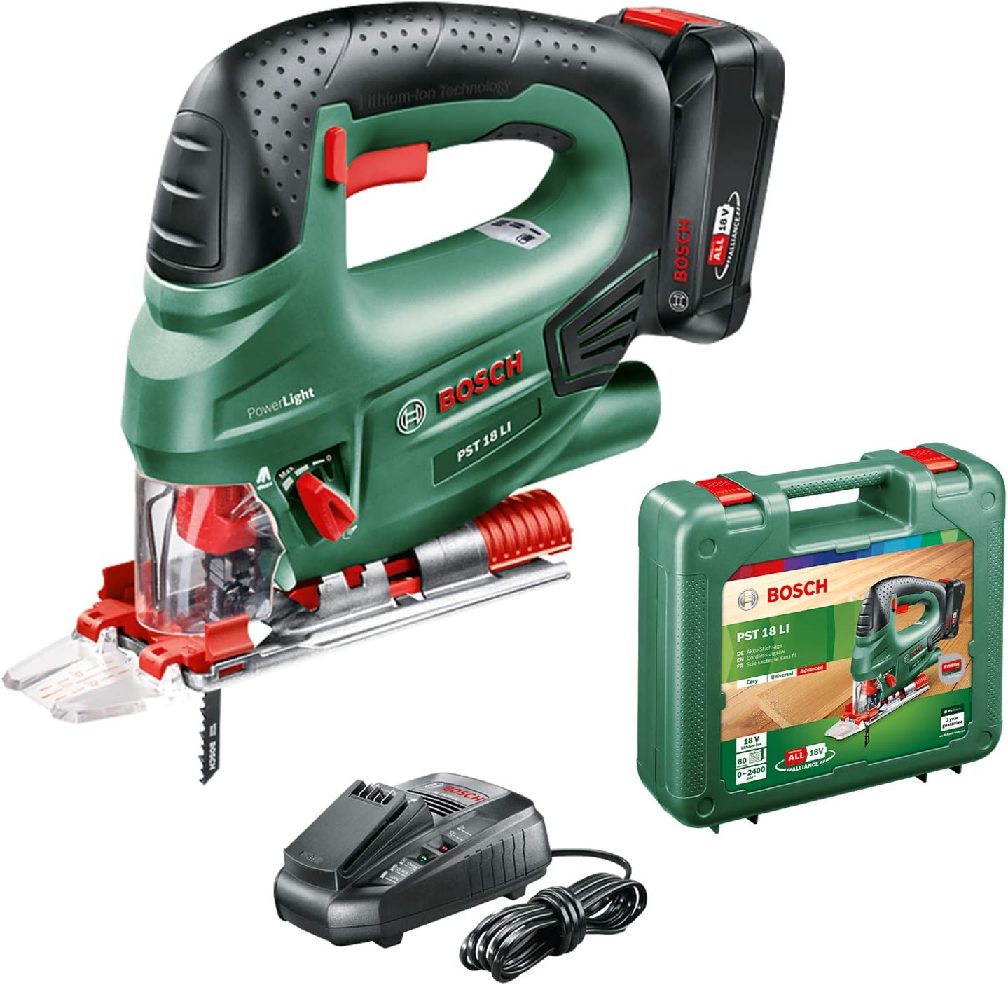 Bosch Seghetto Alternativo a batteria PST 18 LI (1 batteria, sistema da 18 volt,